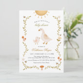 Boho Whimsical Goose Baby shower Kaart (Staand voorkant)
