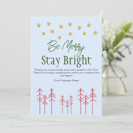 Boho Whimsical minimalistische kerstvakantie Kaart (Staand voorkant)