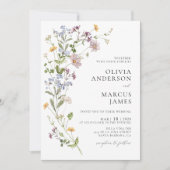 Boho Whimsical Wildflower bruiloft uitnodiging (Voorkant)