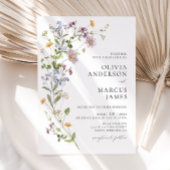 Boho Whimsical Wildflower bruiloft uitnodiging