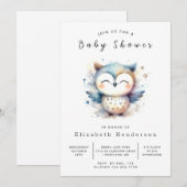 Boho Whimsy Owl-Baby shower Kaart (Voorkant / Achterkant)