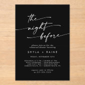 Boho White Black Night voor het diner Acryl Uitnodigingen (Voorkant)