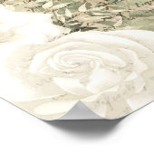 Boho White Floral Greenery Script Lettering Gold Poster (Hoek)