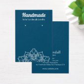 Boho White Mandala Dark Turquoise Écran d'oreille (Bureau)