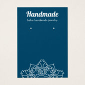 Boho White Mandala Dark Turquoise Écran d'oreille (Devant)