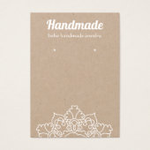 Boho White Mandala Rustic Kraft Earring Display (Devant)