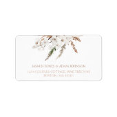 Boho White Orchids Pampas Grass Wedding Etiket (Voorkant)