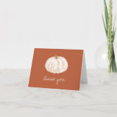 Boho White Pumpkin Herfst Baby shower Dank u Kaart (Voorkant)