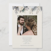 Boho White Rose Bloemen Tuin Tuin Huwelijk Bedankkaart (Achterkant)