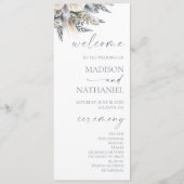 Boho White Rose Bloemen Tuin Tuin Huwelijk Programma (Voorkant)