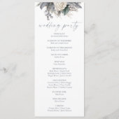 Boho White Rose Bloemen Tuin Tuin Huwelijk Programma (Achterkant)