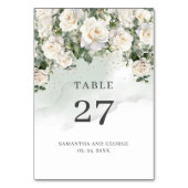 Boho White Roses Bloementuin groen en goud Kaart (Achterkant)