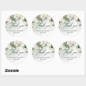 Boho White Roses Bloementuin groen Ronde Sticker (Vel)