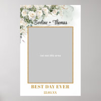 Boho White Roses Groen bruiloft foto prop