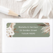 Boho White & Sage Return Adresse Mariage Étiquette (En situation)