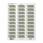 Boho White & Sage Return Adresse Mariage Étiquette (Feuille entière)