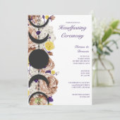 Boho Wiccan Floral Moon Phase Handfasting Kaart (Staand voorkant)