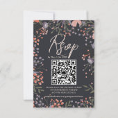 Boho wild bloemen trouwfoto QR RSVP (Voorkant)