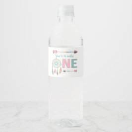 Boho Wild Een Eerste Verjaardag Waterfles Label Waterfles Etiket