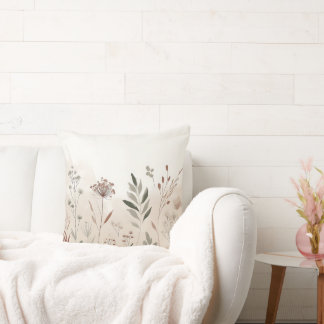 Boho Wild Flower | Woestijntuin Bloemenpatroon Kussen