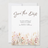 Boho Wild Flowers Enregistrer la carte Date | Mini (Devant)