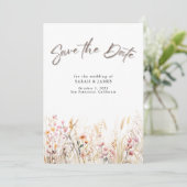 Boho Wild Flowers Enregistrer la carte Date | Mini (Debout devant)