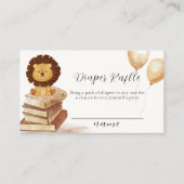 Boho Wild Lion Balloon Diaper Raffle Baby shower Informatiekaartje (Voorkant)