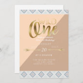 Boho Wild One | Eerste verjaardag Kaart (Voorkant / Achterkant)