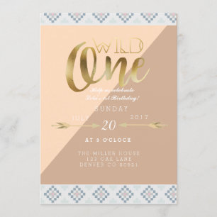 Boho Wild One   Eerste verjaardag Kaart