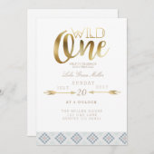 Boho Wild One | Eerste verjaardag Kaart (Voorkant / Achterkant)