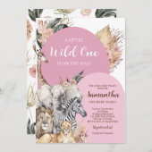 Boho Wild One Girl Baby shower Kaart (Voorkant / Achterkant)
