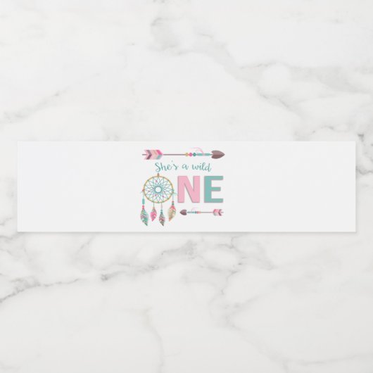 Boho Wild One premier anniversaire Étiquette de bo (Étiquettes simples)
