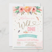 Boho Wild Un Anniversaire Invitation Aquarelle Boh (Devant)