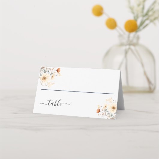 Boho Wildbloemen Beige terracotta bruiloft (Voorkant)