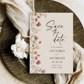 Boho Wildbloemen Bewaar de datumkaarten Save The Date