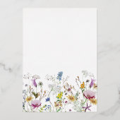 Boho Wildbloemen Doop Folie Uitnodiging (Achterkant)