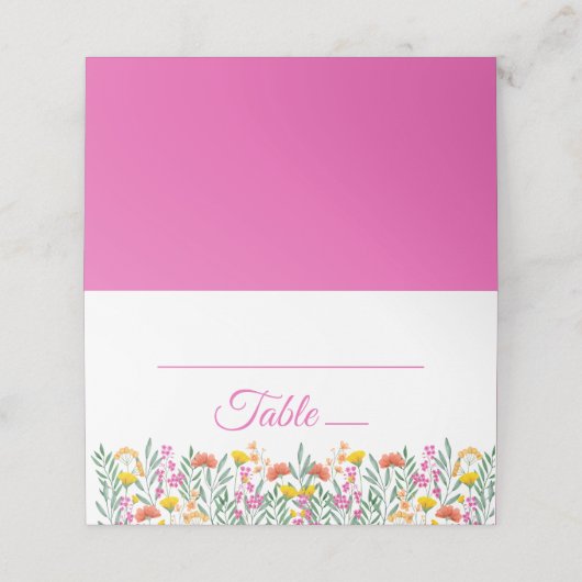 Boho Wildbloemen Elegant Roze Bruiloft Bloemen (Buitenkant ongevouwen)