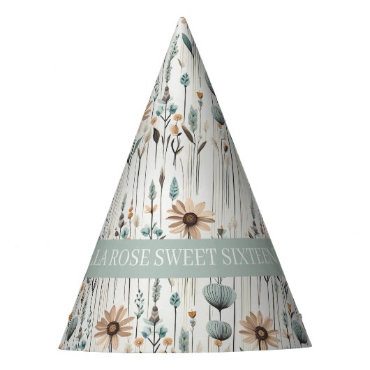 Boho Wildbloemen Feesthoedjes (Voorkant)