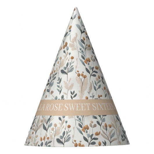 Boho Wildbloemen Feesthoedjes (Voorkant)