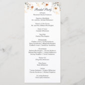 Boho Wildbloemen Geel Beige Trouwprogramma Menu (Achterkant)