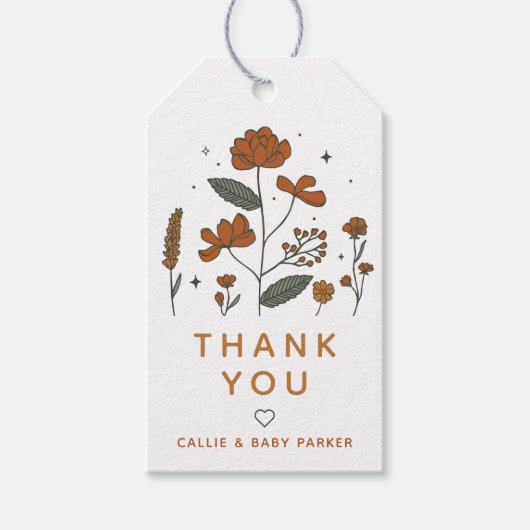 Boho Wildbloemen Gift Label Cadeaulabel (Voorkant)