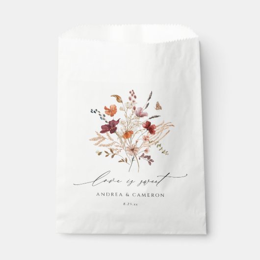 Boho Wildbloemen herfst bruiloft Bedankzakje (Voorkant)