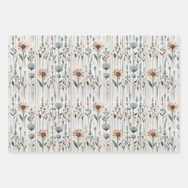 Boho Wildbloemen Inpakpapier Vel