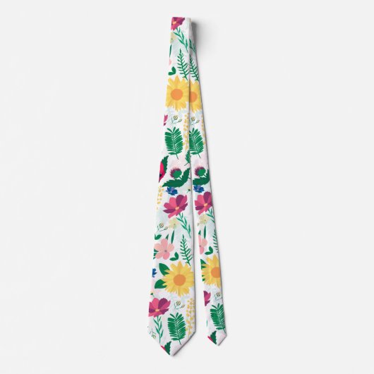 Boho Wildbloemen Meadow Floral Design Stropdas (Voorkant)