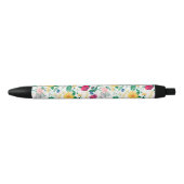 Boho Wildbloemen Meadow Floral Design Zwarte Inkt Pen (Voorkant)