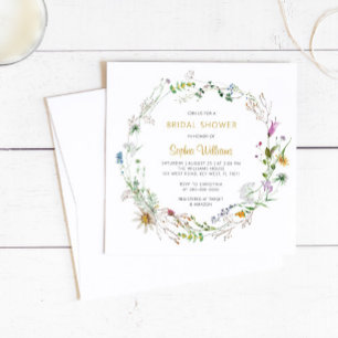 Boho Wildbloemen met bridal Shower Invitation Kaart