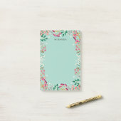 Boho Wildbloemen - Naam Post-it® Notes (Op bureau)