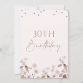 Boho Wildbloemen Roos Gold Any Age Verjaardag Kaart (Achterkant)