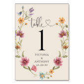 Boho Wildbloemen Trouwtafel nummers Kaart (Voorkant)
