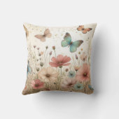 Boho Wildbloemen & vlinders Kussen (Achterkant)